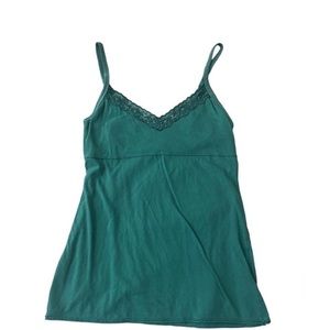 Teal lace tank top